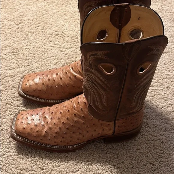 Size 12 Ostrich skin cowboy boots. Worn very little and in very good.